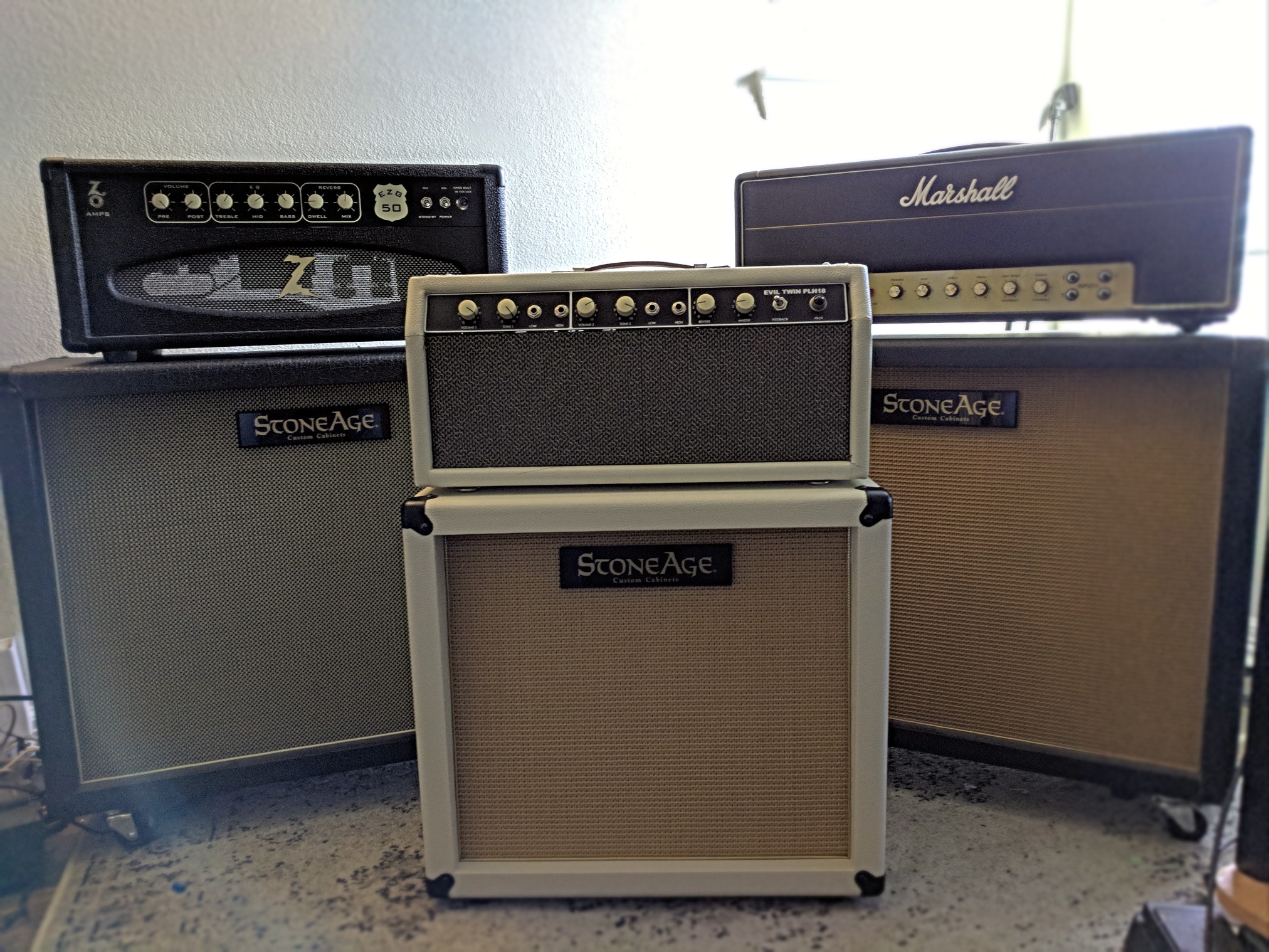 StoneAge Cabinets and Marshall amp setup
